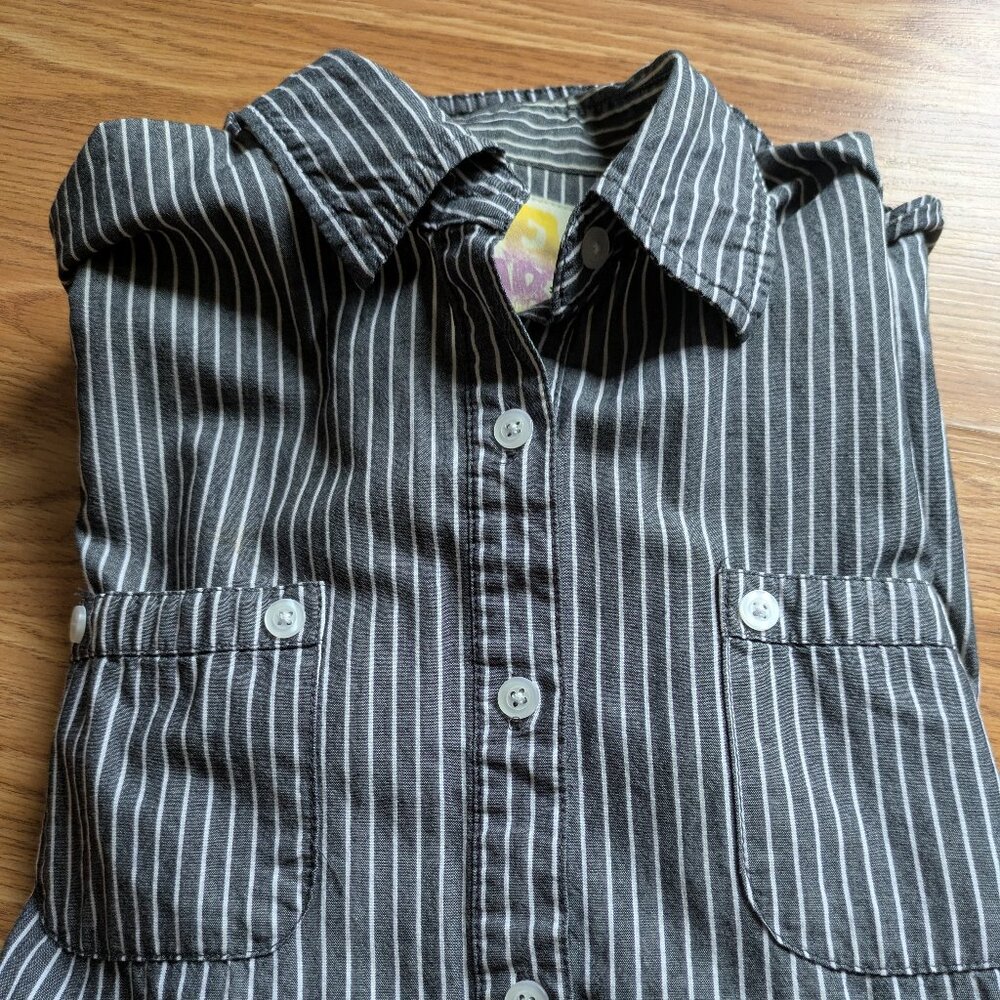 Black Pinstriped Button Down